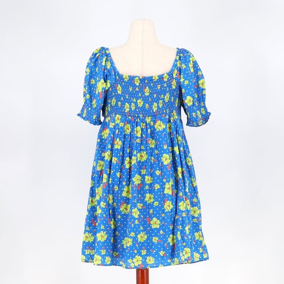 NWT DRAPER JAMES Jennifer Mini Dress in Polka Dot Floral Blue Aster Size XL - Picture 5 of 8